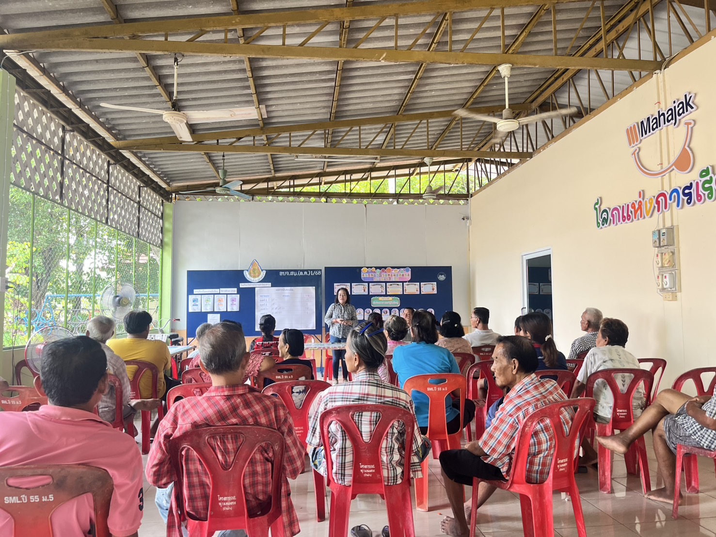 เข้าร่วมประชุม กองทุนหมู่บ้านและชุมชนเมือง บ้านลำ หมู่ที่ 5  ตำบลหนองสรวง  อำเภอวิหารแดง  จังหวัดสระบุรี